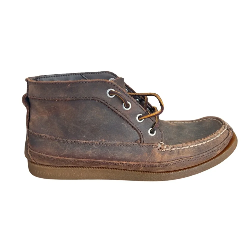 Sperry Top-Sider Men's Moccasin Boots Brown Leather Sz 6.5